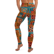 Load image into Gallery viewer, Beach Tiki Squares Yoga Leggings