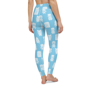 Blue Little Tikis Yoga Leggings