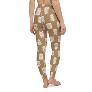 Brown Little Tikis Yoga Leggings