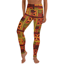 Load image into Gallery viewer, Fiery Tiki Squares Yoga Leggings