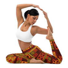 Load image into Gallery viewer, Fiery Tiki Squares Yoga Leggings