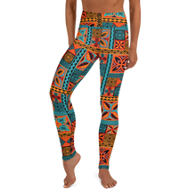 Load image into Gallery viewer, Beach Tiki Squares Yoga Leggings