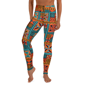 Beach Tiki Squares Yoga Leggings