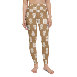 Brown Little Tikis Yoga Leggings