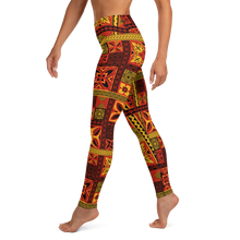 Load image into Gallery viewer, Fiery Tiki Squares Yoga Leggings