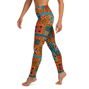 Beach Tiki Squares Yoga Leggings