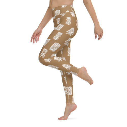 Brown Little Tikis Yoga Leggings