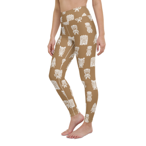 Brown Little Tikis Yoga Leggings