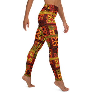 Fiery Tiki Squares Yoga Leggings