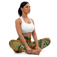 Load image into Gallery viewer, Green Tiki Squares Yoga Leggings