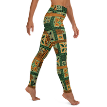 Load image into Gallery viewer, Green Tiki Squares Yoga Leggings