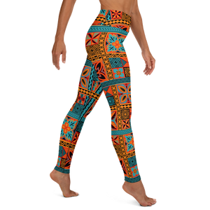 Beach Tiki Squares Yoga Leggings