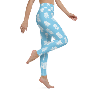 Blue Little Tikis Yoga Leggings