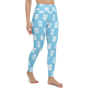 Blue Little Tikis Yoga Leggings