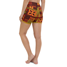 Load image into Gallery viewer, Fiery Tiki Squares Yoga Shorts