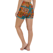 Load image into Gallery viewer, Beach Tiki Squares Yoga Shorts