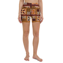 Load image into Gallery viewer, Tiki Squares Yoga Shorts