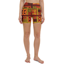 Load image into Gallery viewer, Fiery Tiki Squares Yoga Shorts