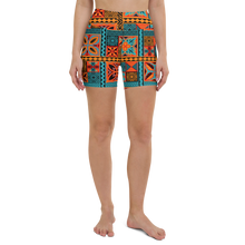 Load image into Gallery viewer, Beach Tiki Squares Yoga Shorts