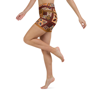 Tiki Squares Yoga Shorts