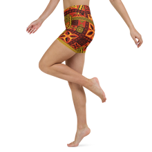 Load image into Gallery viewer, Fiery Tiki Squares Yoga Shorts