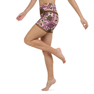 Neapolitan Tiki Squares Yoga Shorts