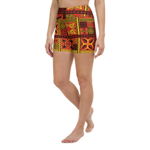 Load image into Gallery viewer, Fiery Tiki Squares Yoga Shorts