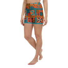 Load image into Gallery viewer, Beach Tiki Squares Yoga Shorts