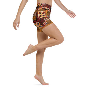 Tiki Squares Yoga Shorts