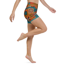 Load image into Gallery viewer, Beach Tiki Squares Yoga Shorts