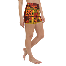 Load image into Gallery viewer, Fiery Tiki Squares Yoga Shorts