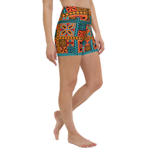 Load image into Gallery viewer, Beach Tiki Squares Yoga Shorts