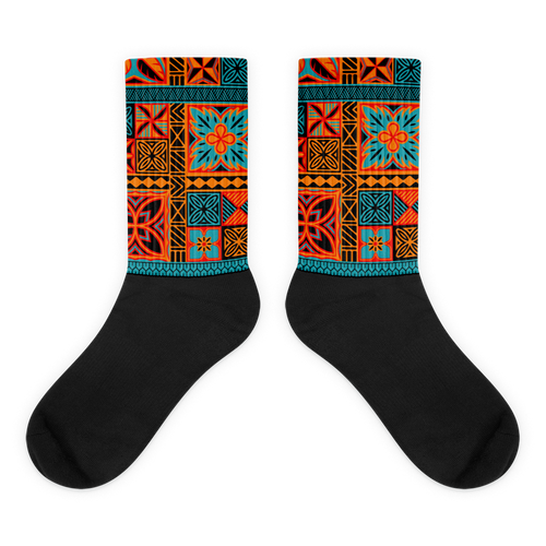 Beach Tiki Squares Socks