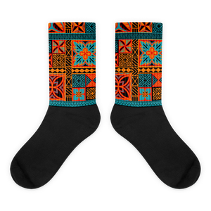 Beach Tiki Squares Socks