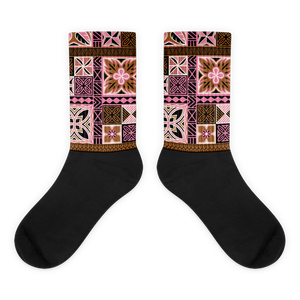 Pink Tiki Squares Socks