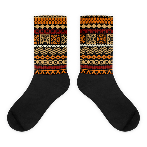 Brown Tiki Striped Socks