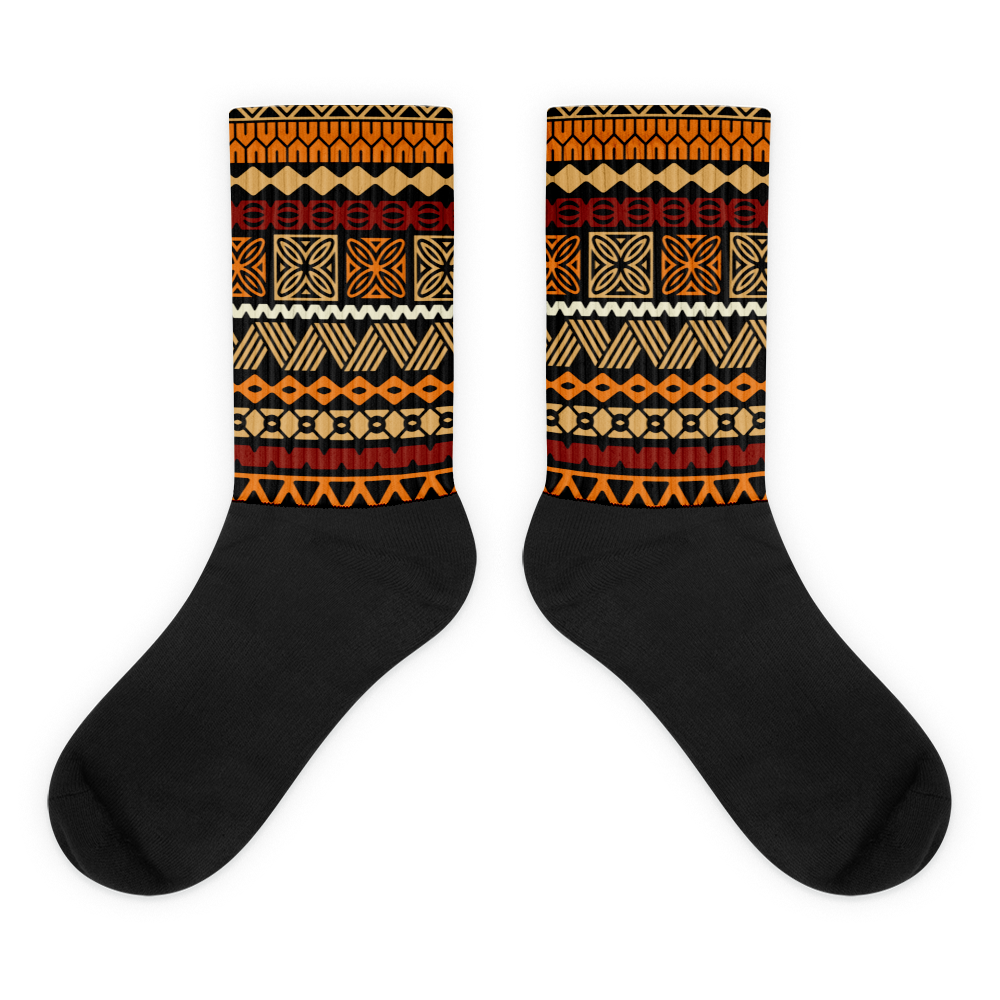 Brown Tiki Striped Socks