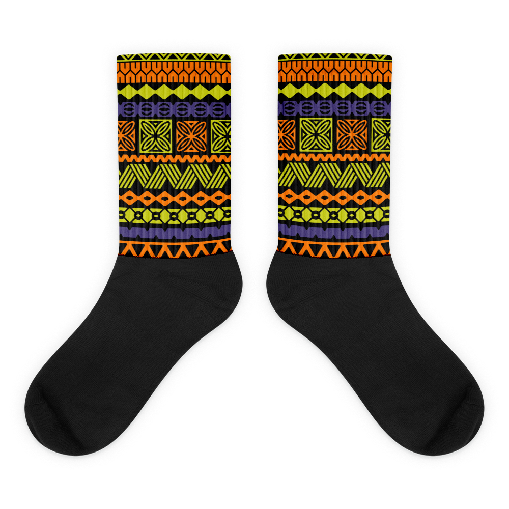 Morning Cartoons Tiki Striped Socks