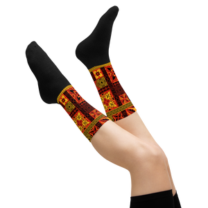 Fiery Tiki Squares Socks