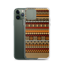 Load image into Gallery viewer, Earth Tone Tiki Striped Clear Case for iPhone®
