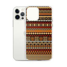 Load image into Gallery viewer, Earth Tone Tiki Striped Clear Case for iPhone®