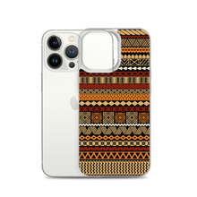 Load image into Gallery viewer, Earth Tone Tiki Striped Clear Case for iPhone®