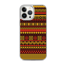 Load image into Gallery viewer, Warm Hues Tiki Striped Clear Case for iPhone®