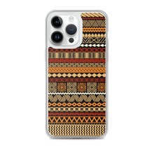 Load image into Gallery viewer, Earth Tone Tiki Striped Clear Case for iPhone®