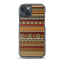 Load image into Gallery viewer, Earth Tone Tiki Striped Clear Case for iPhone®