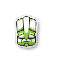 Load image into Gallery viewer, Green Tiki Head Custom-shaped pillow