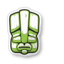 Load image into Gallery viewer, Green Tiki Head Custom-shaped pillow