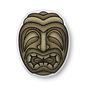 Brown Tiki Head Custom-shaped pillow