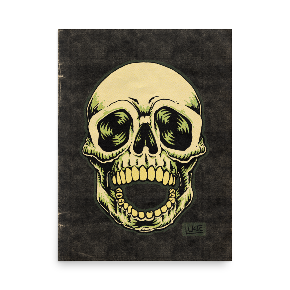 Old School Skull Poster – Terrible Tiki