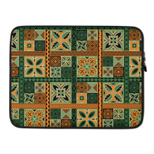 Load image into Gallery viewer, Green Tiki Squares Laptop Sleeve